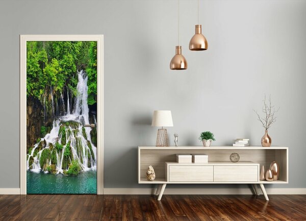 Fototapeta na dvere vodopád v lese 75x205 cm