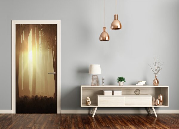 Fototapeta na dvere hmla v lese 95x205 cm