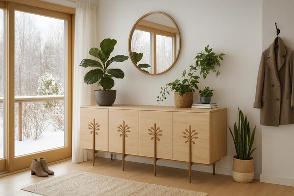 LivinHill Komoda Stilig ST307 180 cm dub biely/zlatá