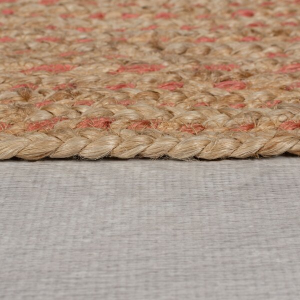 Flair Rugs, Kusový koberec Capri Jute Natural/Coral kruh, 180x180 (priemer) kruh, béžová, chodba / predsieň