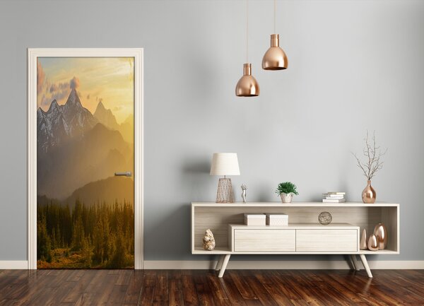 Fototapeta na dvere západ slnka hory 85x205 cm