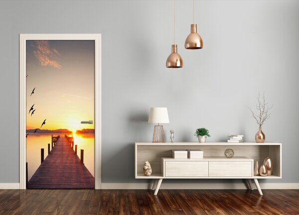 Fototapeta na dvere západ slnka mólo 75x205 cm