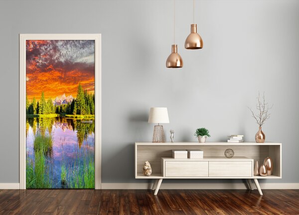 Fototapeta na dvere jazero v lese 75x205 cm
