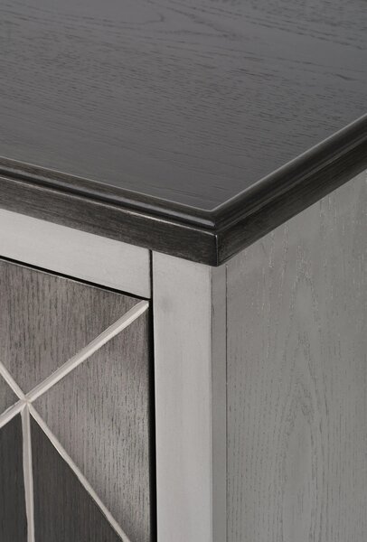 LivinHill Komoda Stilig ST504 152 cm z masívu sivá/zlatá