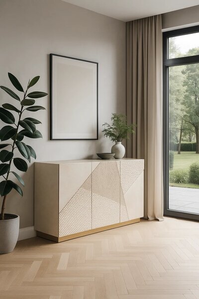 LivinHill Komoda Stilig ST801 150 cm šampanská/zlatá