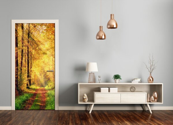 Fototapeta na dvere les jeseň 85x205 cm