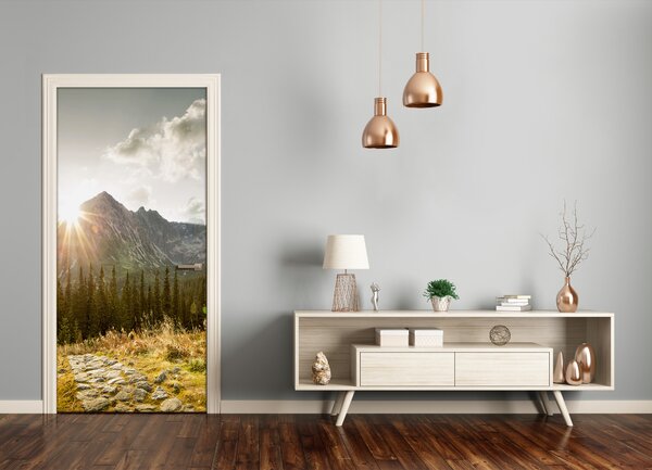 Fototapeta na dvere západ slnka Tatry 75x205 cm