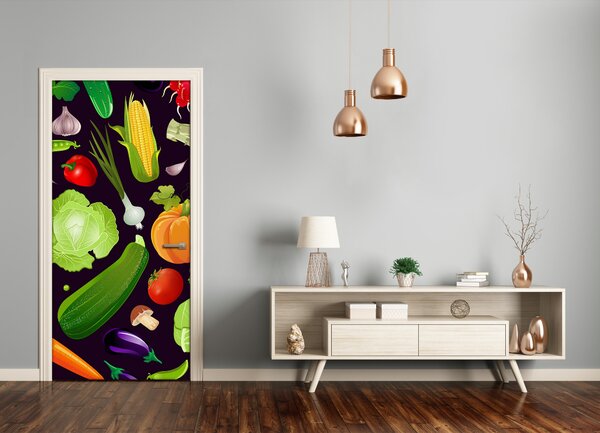 Fototapeta na dvere do domu samolepiace zelenina 85x205 cm