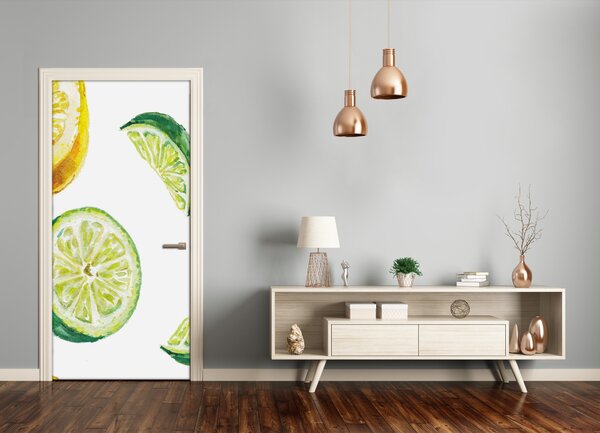 Fototapeta na dvere samolepiace limetky a citróny 95x205 cm