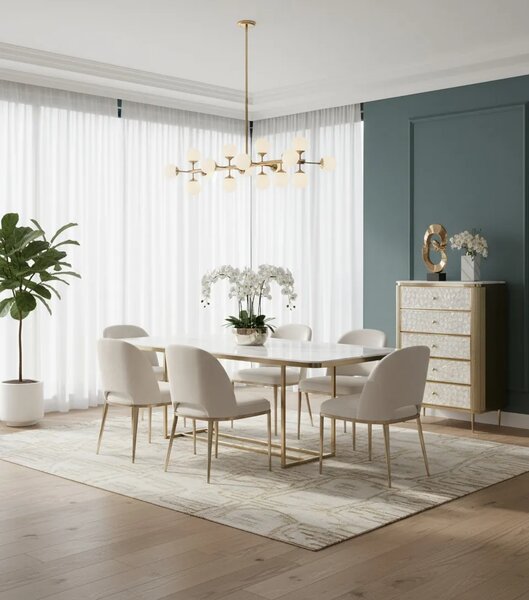 LivinHill Komoda Stilig ST911 80 cm slonovinová/zlatá