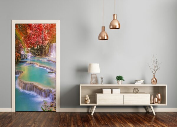 Fototapeta na dvere samolepiace vodopád jeseň 95x205 cm