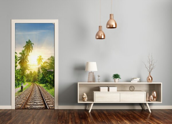 Fototapeta na dvere samolepiace koľaje 75x205 cm