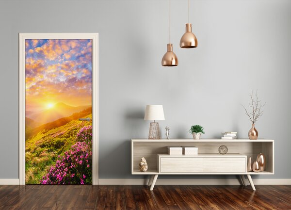 Fototapeta na dvere samolepiace západ slnka hory 75x205 cm