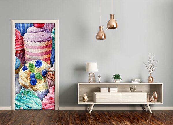 Fototapeta na dvere samolepiace farebné bábovky 75x205 cm