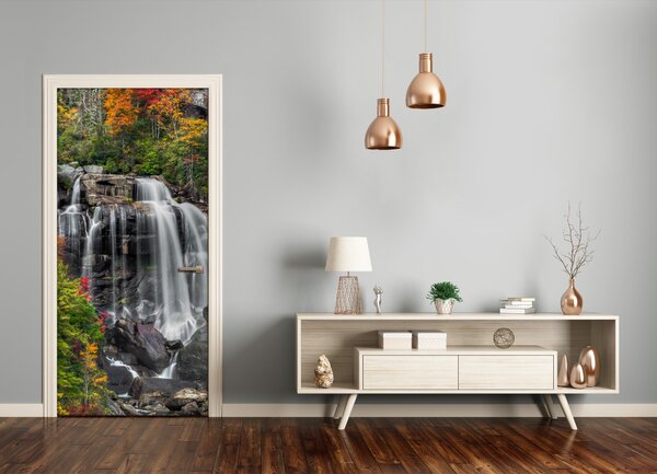Fototapeta na dvere samolepiace vodopád jeseň 85x205 cm
