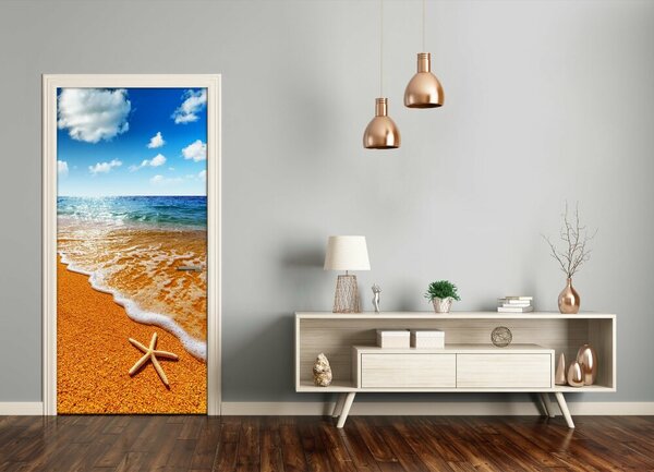 Fototapeta dvere samolepiace hviezdice na pláži 95x205 cm