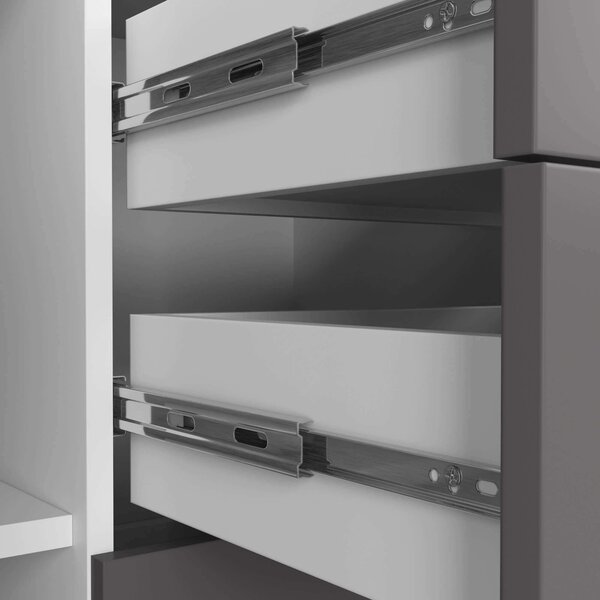 Ak furniture Komoda TORVI K 110 cm matná biela/matná grafitovo sivá