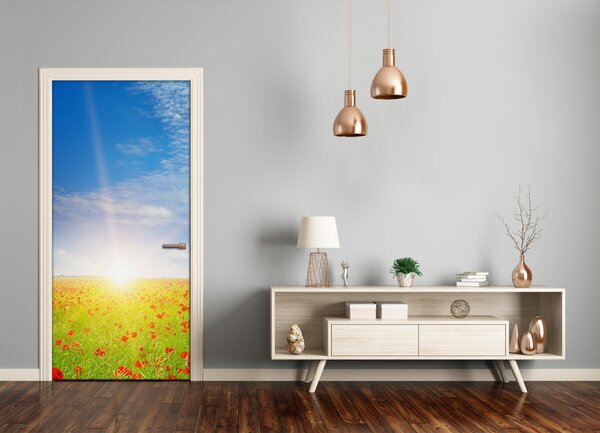 Fototapeta na dvere samolepiace pole makov 85x205 cm