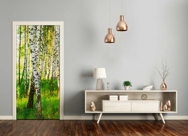 Fototapeta na dvere samolepiace Břízová les 75x205 cm