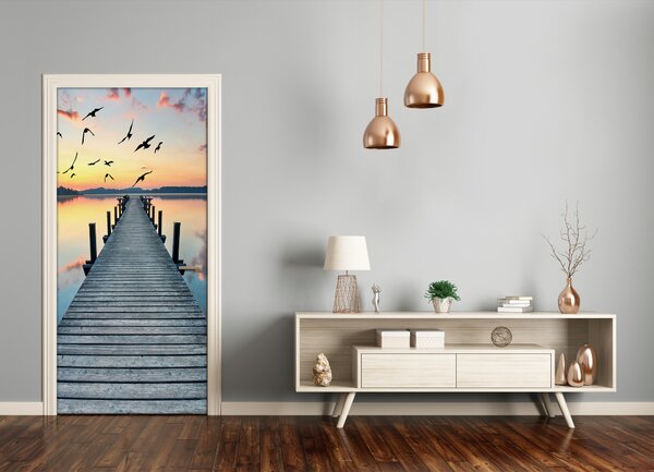Fototapeta na dvere samolepiace drevené mólo 75x205 cm