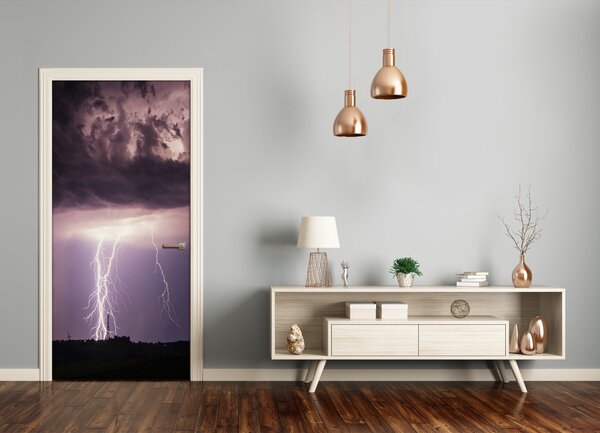 Fototapeta na dvere samolepiace búrka s bleskami 95x205 cm