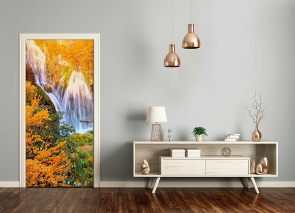 Fototapeta na dvere samolepiace vodopád jeseň 95x205 cm