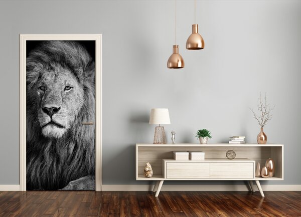 Samolepiace fototapety na dvere Lev portrét 85x205 cm