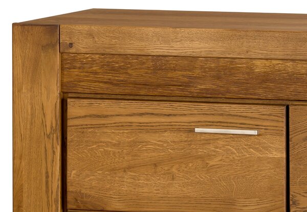 Szynaka Komoda Velvet II 45 161 cm z masívu s LED osvetlením dub rustikálny