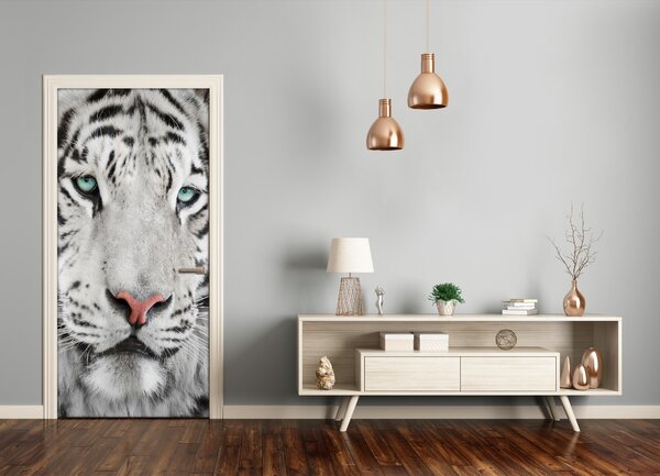 Samolepiace fototapety na dvere biely tiger 85x205 cm