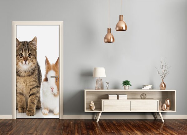Samolepiace fototapety na dvere domáce zvieratá 85x205 cm