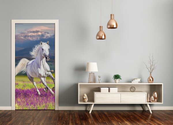 Samolepiace fototapety na dvere biely kôň 85x205 cm