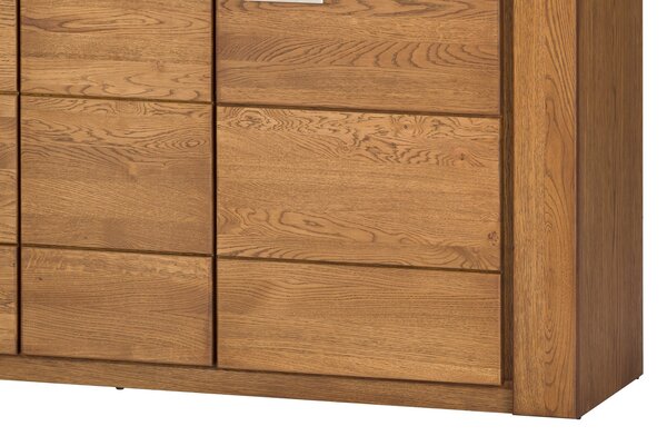 Szynaka Komoda Velvet II 48 161 cm z masívu s LED osvetlením dub Rustikal