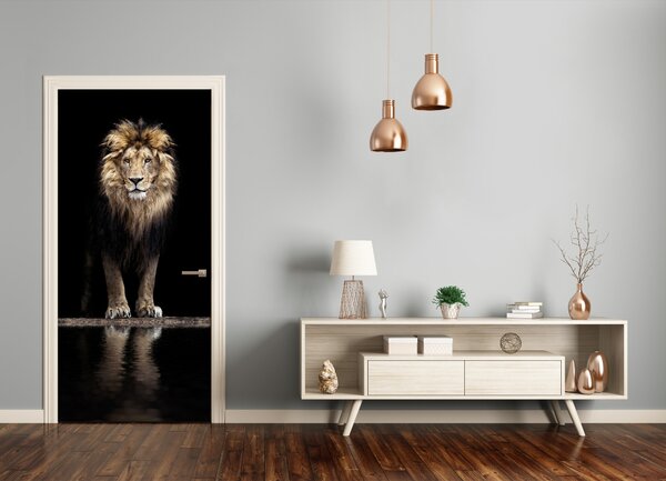 Samolepiace fototapety na dvere Lev portrét 85x205 cm
