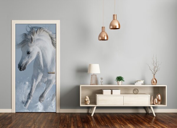 Samolepiace fototapety na dvere biely kôň 85x205 cm