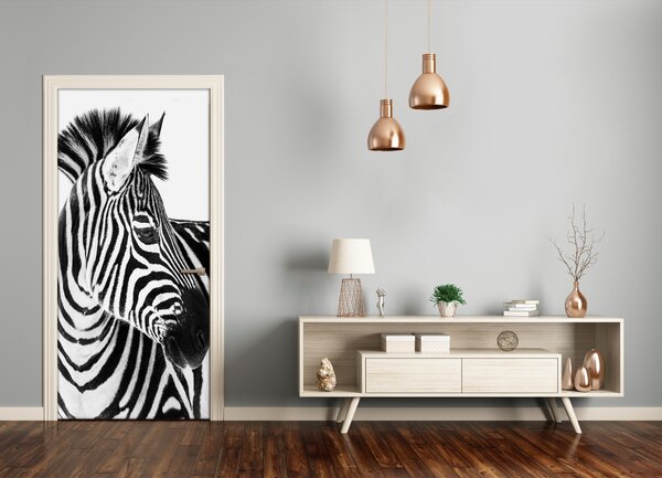 Samolepiace fototapety na dvere Zebra v snehu 75x205 cm