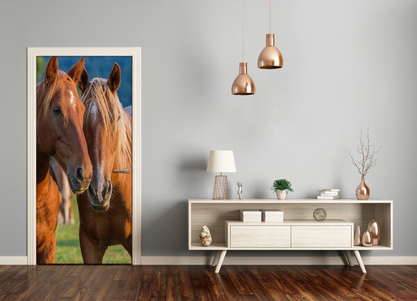 Samolepiace fototapety na dvere dva kone 85x205 cm