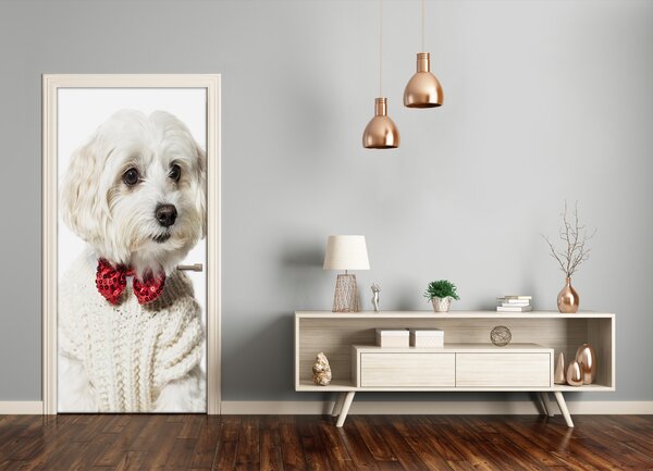 Samolepiace fototapety na dvere Pes s muškou 75x205 cm