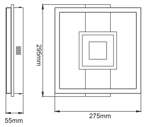 STROPNÉ LED SVIETIDLO, 5,5/29,5/27,5 cm - Interiérové svietidlá