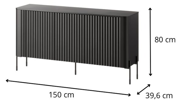 HALMAR Komoda Vera 150 cm čierna