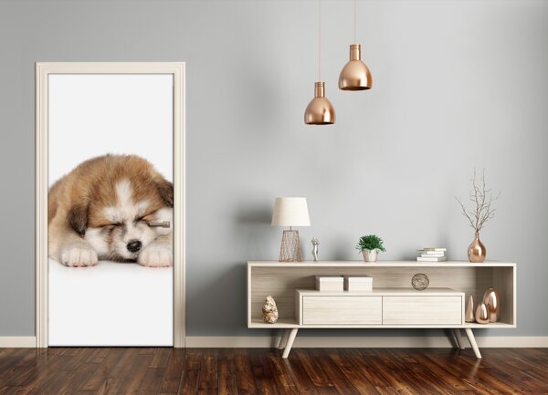 Samolepiace fototapety na dvere šteňa akity 75x205 cm