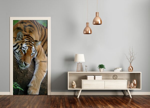 Samolepiace fototapety na dvere tiger na strome 85x205 cm