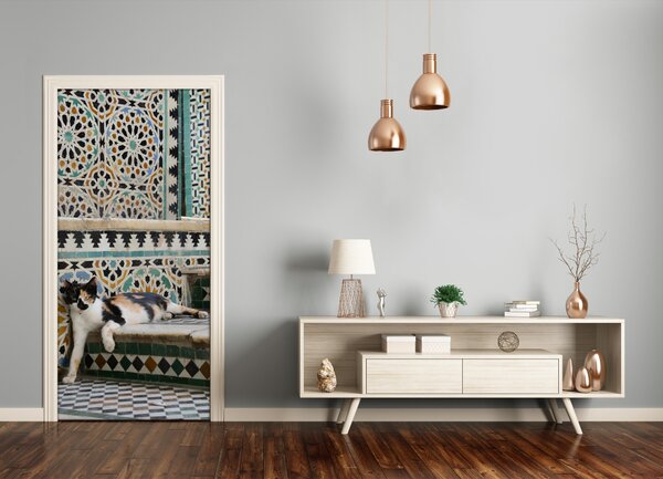 Samolepiace fototapety na dvere Mačka v Maroku 85x205 cm