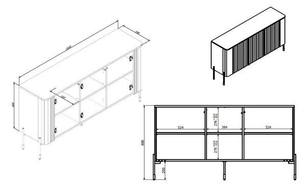 HALMAR Komoda Vera 150 cm kašmírová