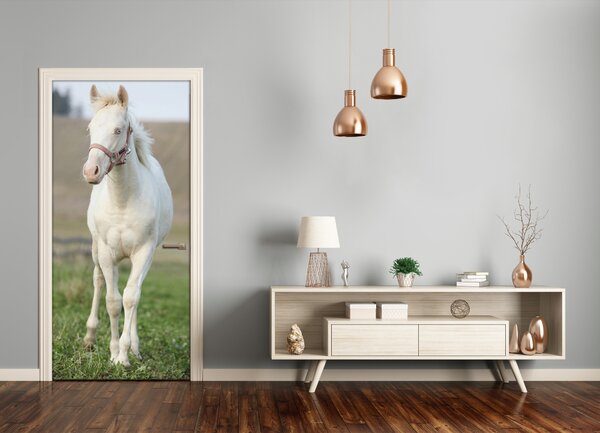 Samolepiace fototapety na dvere biely kôň 95x205 cm