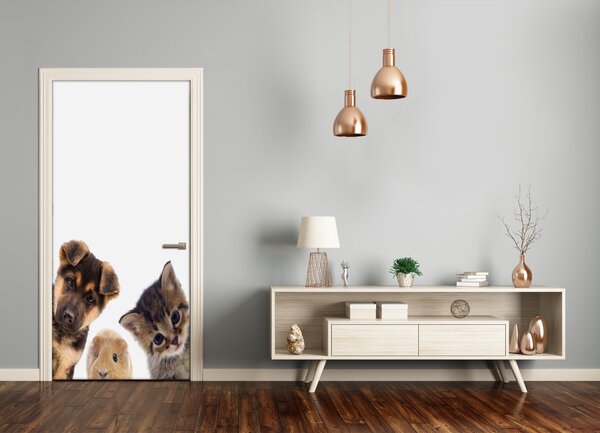 Samolepiace fototapety na dvere domáce zvieratá 85x205 cm