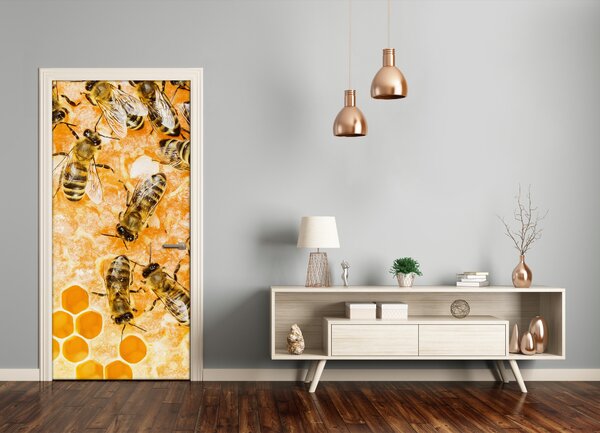 Samolepiace fototapety na dvere pracujúci včely 75x205 cm