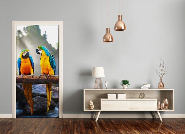 Samolepiace fototapety na dvere papagáj ara 75x205 cm