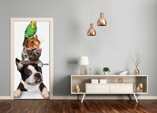 Samolepiace fototapety na dvere domáce zvieratá 75x205 cm
