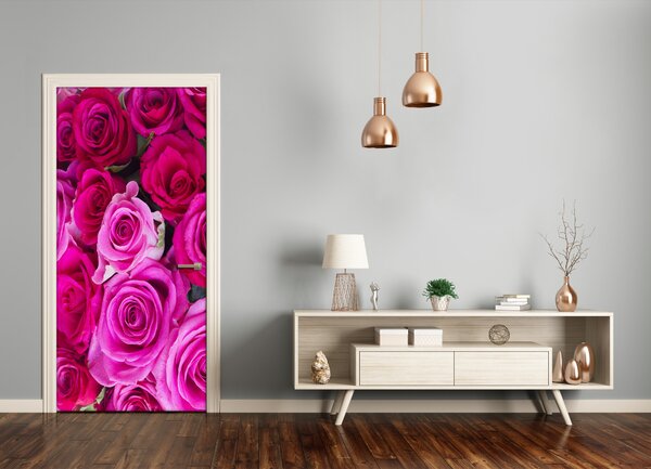 Fototapeta na dvere ružové ruže 95x205 cm