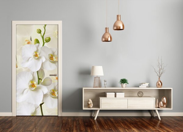Fototapeta na dvere biela orchidea 85x205 cm